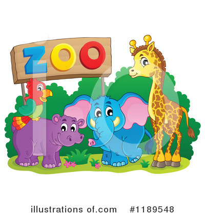 Royalty-Free (RF) Zoo Animals Clipart Illustration by visekart - Stock Sample #1189548