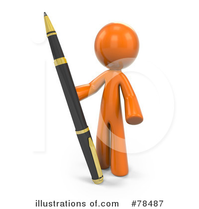 Royalty-Free (RF) 3d Orange Man Clipart Illustration by Leo Blanchette - Stock Sample #78487