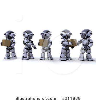 Royalty-Free (RF) 3d Robot Clipart Illustration by KJ Pargeter - Stock Sample #211888