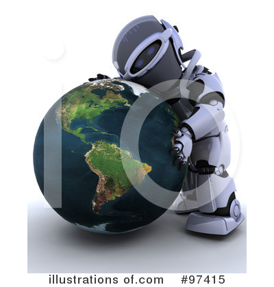 Royalty-Free (RF) 3d Robot Clipart Illustration by KJ Pargeter - Stock Sample #97415