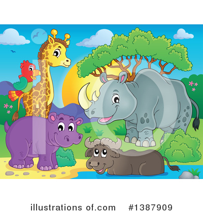 Royalty-Free (RF) African Animal Clipart Illustration by visekart - Stock Sample #1387909