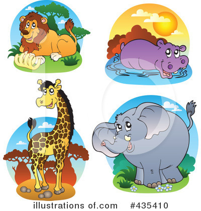 Royalty-Free (RF) African Animals Clipart Illustration by visekart - Stock Sample #435410