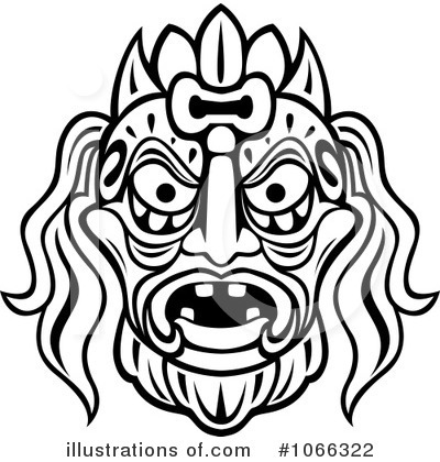 Tribal Mask Clipart #1066322 by Vector Tradition SM