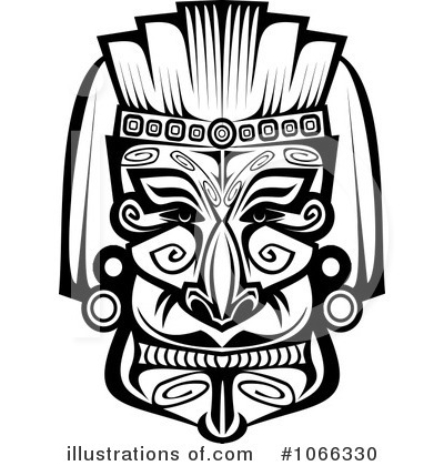 Tribal Mask Clipart #1066330 by Vector Tradition SM