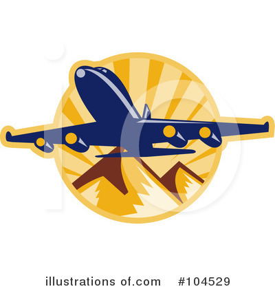 Royalty-Free (RF) Airplane Clipart Illustration by patrimonio - Stock Sample #104529