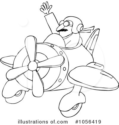 Royalty-Free (RF) Airplane Clipart Illustration by djart - Stock Sample #1056419