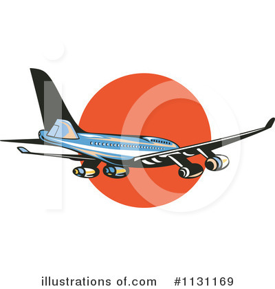 Royalty-Free (RF) Airplane Clipart Illustration by patrimonio - Stock Sample #1131169