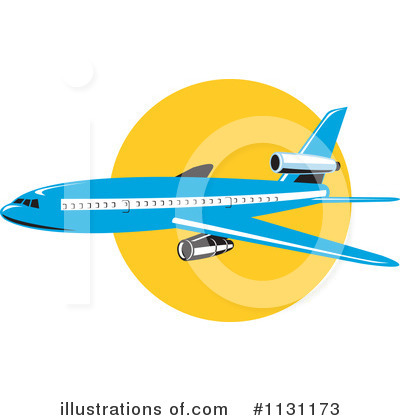 Royalty-Free (RF) Airplane Clipart Illustration by patrimonio - Stock Sample #1131173