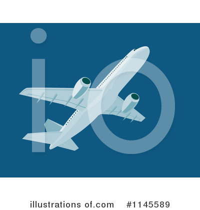 Royalty-Free (RF) Airplane Clipart Illustration by patrimonio - Stock Sample #1145589
