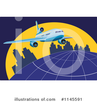 Royalty-Free (RF) Airplane Clipart Illustration by patrimonio - Stock Sample #1145591