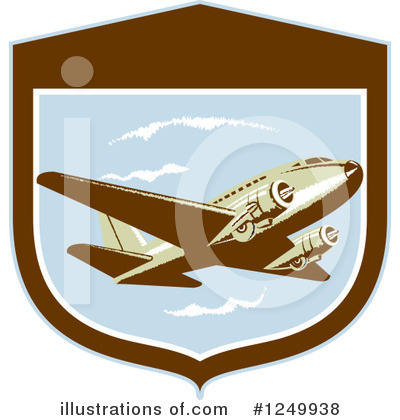 Royalty-Free (RF) Airplane Clipart Illustration by patrimonio - Stock Sample #1249938
