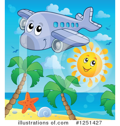 Royalty-Free (RF) Airplane Clipart Illustration by visekart - Stock Sample #1251427