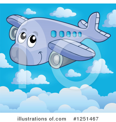 Royalty-Free (RF) Airplane Clipart Illustration by visekart - Stock Sample #1251467
