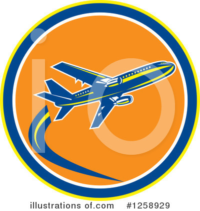 Royalty-Free (RF) Airplane Clipart Illustration by patrimonio - Stock Sample #1258929