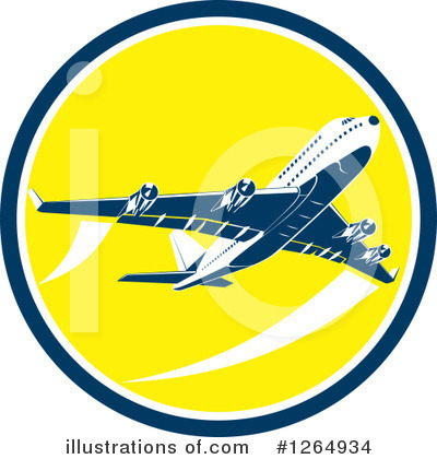 Royalty-Free (RF) Airplane Clipart Illustration by patrimonio - Stock Sample #1264934