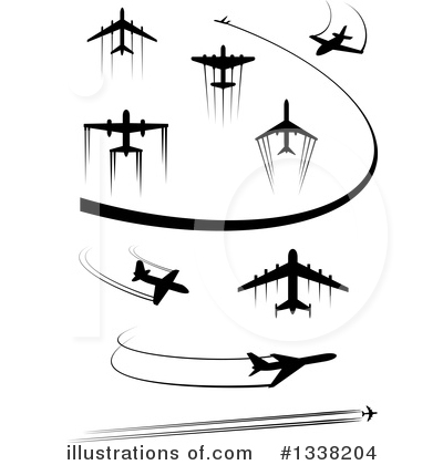Royalty-Free (RF) Airplane Clipart Illustration by Vector Tradition SM - Stock Sample #1338204