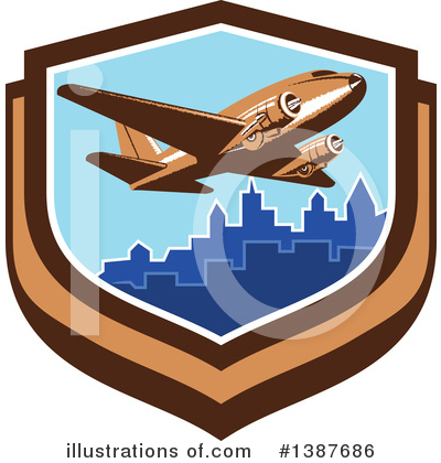 Royalty-Free (RF) Airplane Clipart Illustration by patrimonio - Stock Sample #1387686