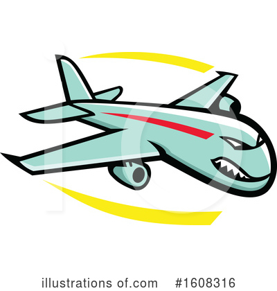 Royalty-Free (RF) Airplane Clipart Illustration by patrimonio - Stock Sample #1608316