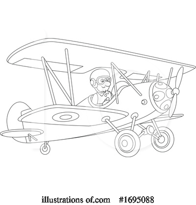 Royalty-Free (RF) Airplane Clipart Illustration by Alex Bannykh - Stock Sample #1695088