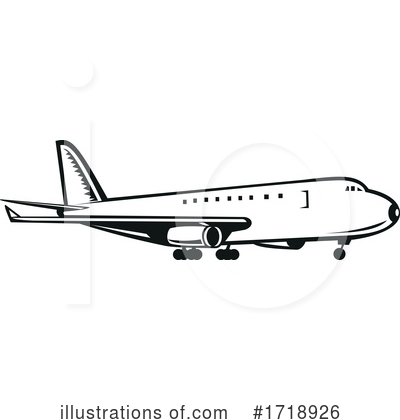 Royalty-Free (RF) Airplane Clipart Illustration by patrimonio - Stock Sample #1718926