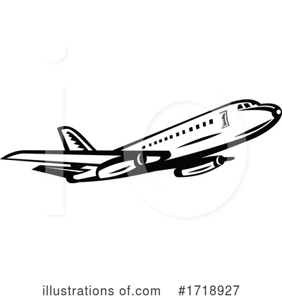 Royalty-Free (RF) Airplane Clipart Illustration by patrimonio - Stock Sample #1718927
