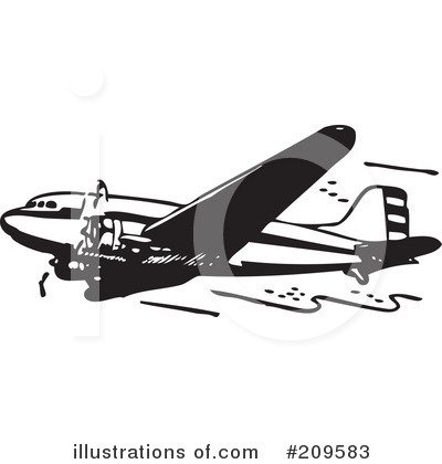 Royalty-Free (RF) Airplane Clipart Illustration by BestVector - Stock Sample #209583