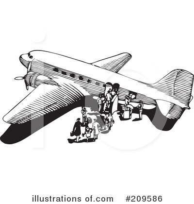 Royalty-Free (RF) Airplane Clipart Illustration by BestVector - Stock Sample #209586