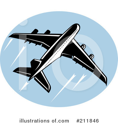 Royalty-Free (RF) Airplane Clipart Illustration by patrimonio - Stock Sample #211846
