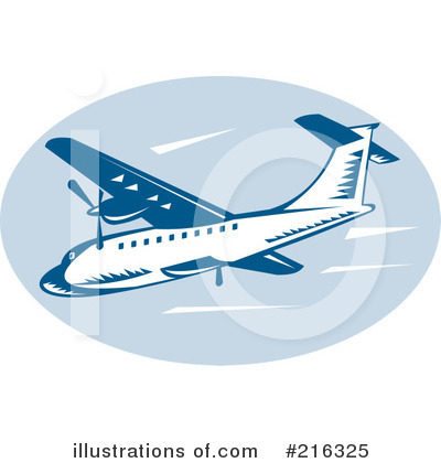 Royalty-Free (RF) Airplane Clipart Illustration by patrimonio - Stock Sample #216325