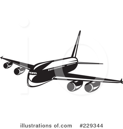 Royalty-Free (RF) Airplane Clipart Illustration by patrimonio - Stock Sample #229344
