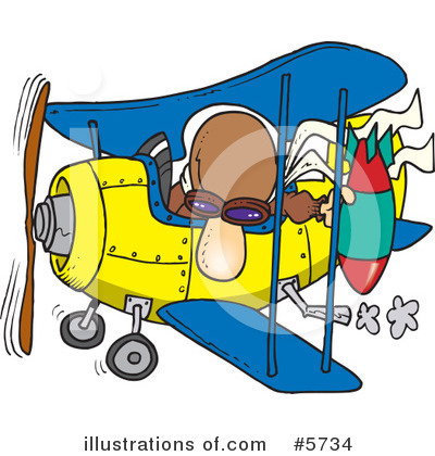 Royalty-Free (RF) Airplane Clipart Illustration by toonaday - Stock Sample #5734