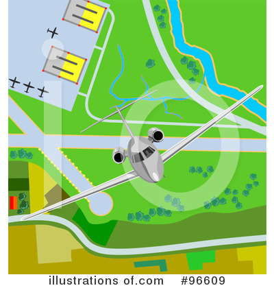 Royalty-Free (RF) Airplane Clipart Illustration by patrimonio - Stock Sample #96609