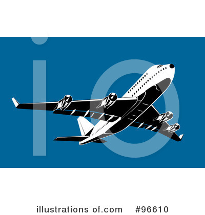 Royalty-Free (RF) Airplane Clipart Illustration by patrimonio - Stock Sample #96610
