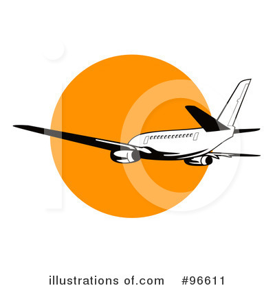 Royalty-Free (RF) Airplane Clipart Illustration by patrimonio - Stock Sample #96611