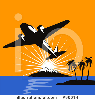 Royalty-Free (RF) Airplane Clipart Illustration by patrimonio - Stock Sample #96614