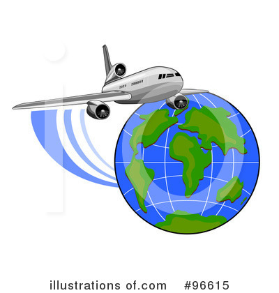 Royalty-Free (RF) Airplane Clipart Illustration by patrimonio - Stock Sample #96615