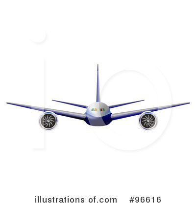 Royalty-Free (RF) Airplane Clipart Illustration by patrimonio - Stock Sample #96616