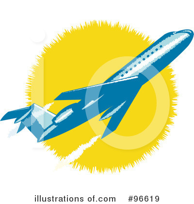 Royalty-Free (RF) Airplane Clipart Illustration by patrimonio - Stock Sample #96619