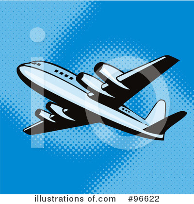 Royalty-Free (RF) Airplane Clipart Illustration by patrimonio - Stock Sample #96622