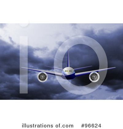 Royalty-Free (RF) Airplane Clipart Illustration by patrimonio - Stock Sample #96624
