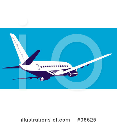 Royalty-Free (RF) Airplane Clipart Illustration by patrimonio - Stock Sample #96625