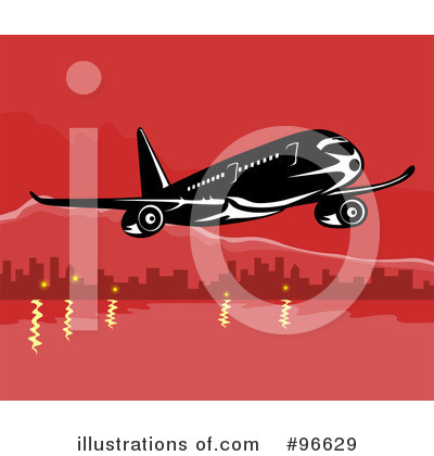 Royalty-Free (RF) Airplane Clipart Illustration by patrimonio - Stock Sample #96629