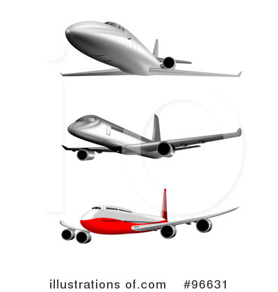 Royalty-Free (RF) Airplane Clipart Illustration by patrimonio - Stock Sample #96631