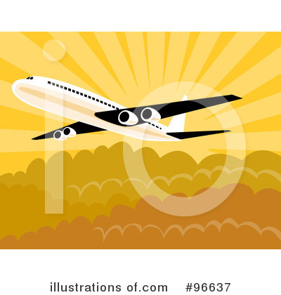 Royalty-Free (RF) Airplane Clipart Illustration by patrimonio - Stock Sample #96637