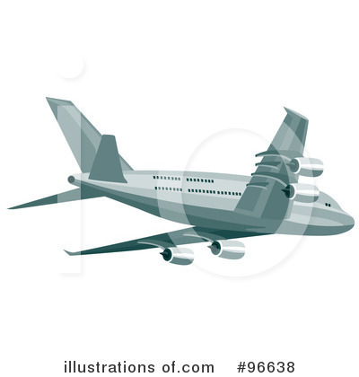 Royalty-Free (RF) Airplane Clipart Illustration by patrimonio - Stock Sample #96638