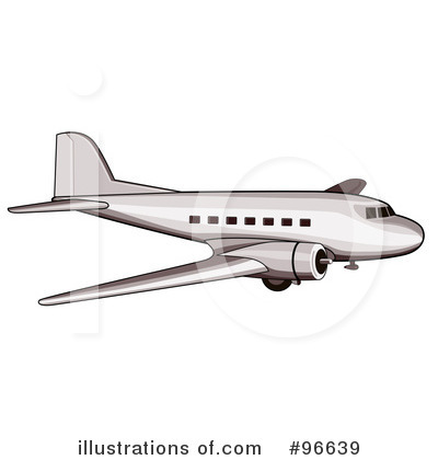 Royalty-Free (RF) Airplane Clipart Illustration by patrimonio - Stock Sample #96639