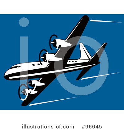 Royalty-Free (RF) Airplane Clipart Illustration by patrimonio - Stock Sample #96645