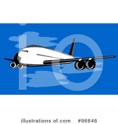 Royalty-Free (RF) Airplane Clipart Illustration by patrimonio - Stock Sample #96646