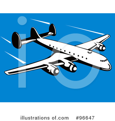 Royalty-Free (RF) Airplane Clipart Illustration by patrimonio - Stock Sample #96647
