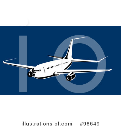 Royalty-Free (RF) Airplane Clipart Illustration by patrimonio - Stock Sample #96649